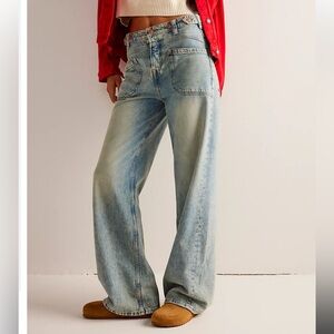 Free People- We The Free Palmer Cuffed Wide Leg Jeans